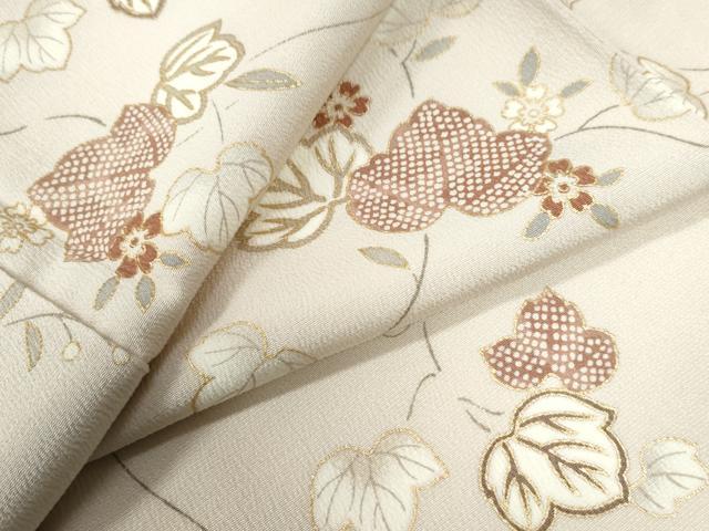 平和屋着物●上質な小紋 蔦の葉花文 金彩 正絹 逸品 未使用 CAAZ3607yc