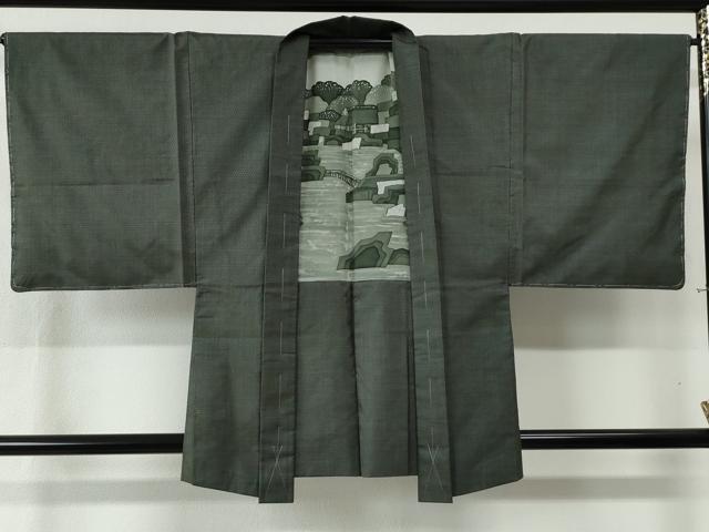 平和屋着物●男性 本場大島紬 アンサンブル 80亀甲 総詰め 正絹 逸品 未使用 CAAZ3624yc