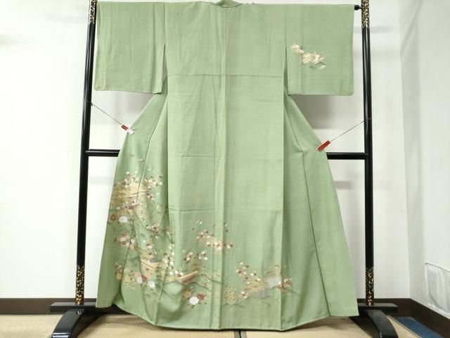 平和屋着物●訪問着 風景草花文 金彩 正絹 逸品 CAAZ3650yc
