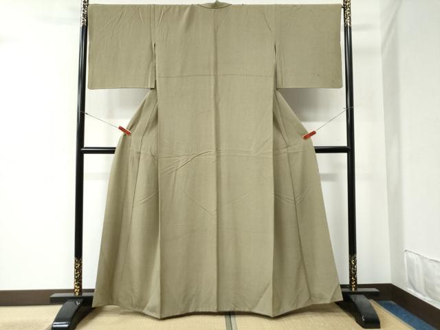 平和屋着物●江戸小紋 万筋 藍媚茶色×白橡色 正絹 逸品 CAAZ3765yc