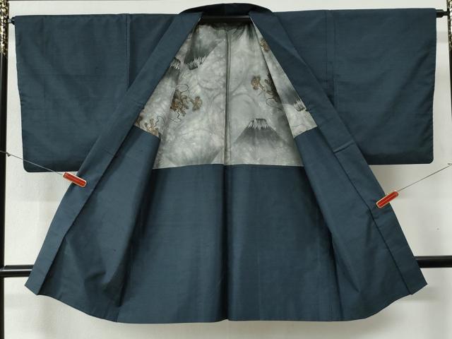 平和屋着物●男性 本場大島紬 アンサンブル 格子 証紙付き 正絹 逸品 CAAZ3777yc