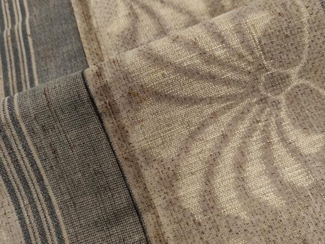 平和屋着物●上質な紬 更紗花唐草文間道 正絹 逸品 未使用 CAAZ3878yc