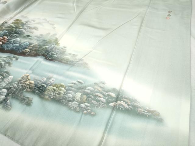 平和屋着物●色留訪問着 作家物 手描き 宮島 暈し染め 金彩 正絹 逸品 CAAZ3897yc