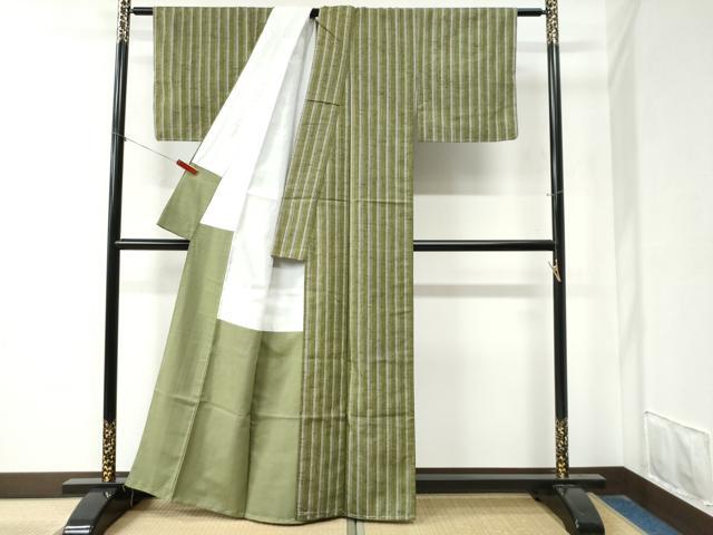 平和屋着物●上質な紬 縞 証紙付き 正絹 逸品 未使用 CAAZ3947yc