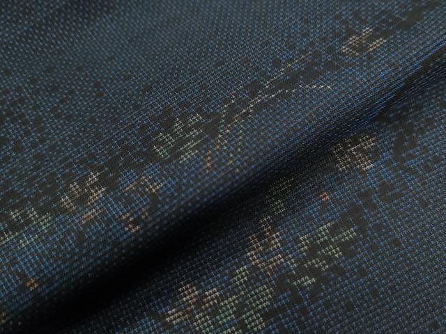 平和屋着物●本場大島紬 9マルキ 流水草花文 正絹 逸品 CAAZ3967yc