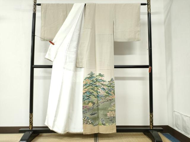 平和屋着物●京加賀友禅 松本健一 色留袖 水辺松竹梅風景文 暈し染め 正絹 逸品 CAAZ3972yc