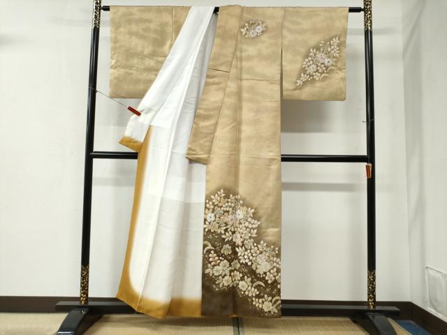 平和屋着物●越後十日町の一流染匠 桐屋・翠山工房 訪問着 辻が花 絞り 暈し染め 金彩 正絹 逸品 CAAZ3982yc