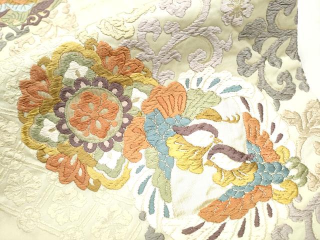 平和屋着物●六通柄袋帯 慶祥唐織 正倉院花鳥文 金糸 正絹 逸品 CAAZ4006hy