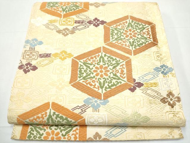 平和屋着物●六通柄袋帯 唐織 蜀紅異文 正絹 逸品 CAAZ4033hy