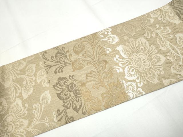平和屋着物●九寸名古屋帯 花唐草文 三越扱い 正絹 逸品 CAAZ4081hy