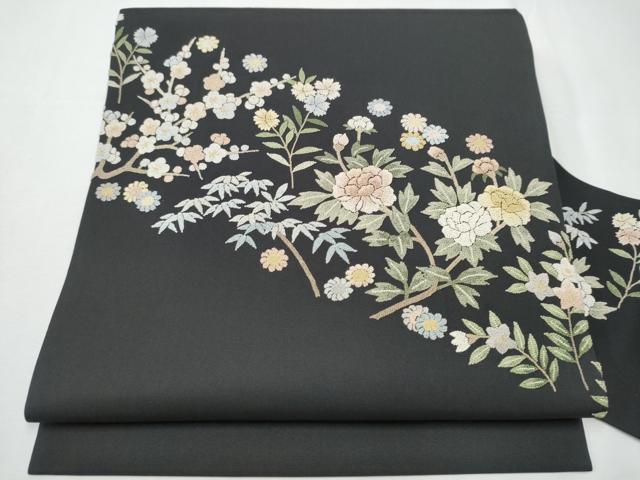 平和屋着物○中国三大刺繍 相良刺繍 総刺繍 塩瀬 九寸名古屋