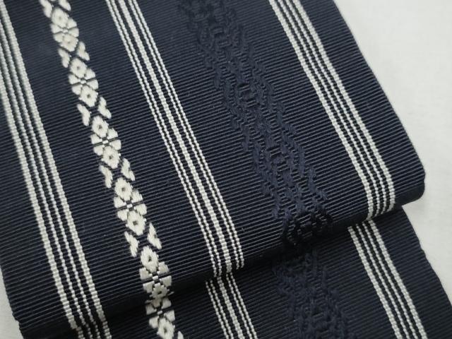 平和屋着物●男性 本場筑前博多織 角帯 献上 正絹 逸品 CAAZ4303hy