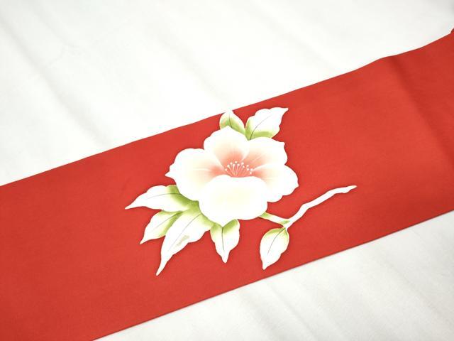 平和屋着物●塩瀬 九寸名古屋帯 枝花文 金彩 正絹 逸品 CAAZ4362hy