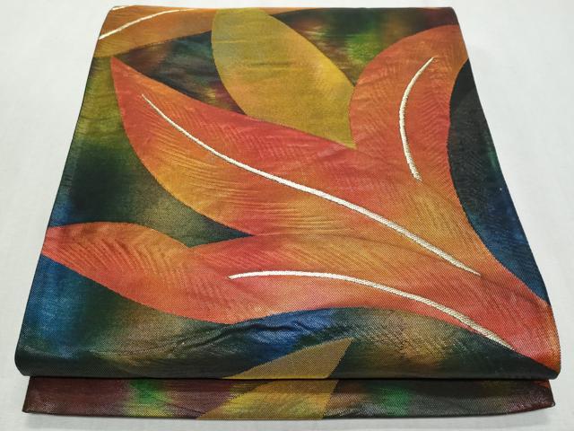 平和屋着物◎六通柄袋帯 舞葉文 金糸 正絹 逸品 CAAZ4658fb