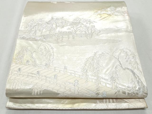平和屋着物◎六通柄袋帯 洛東風景 鳳寿苑 正絹 逸品 CAAZ4676fb
