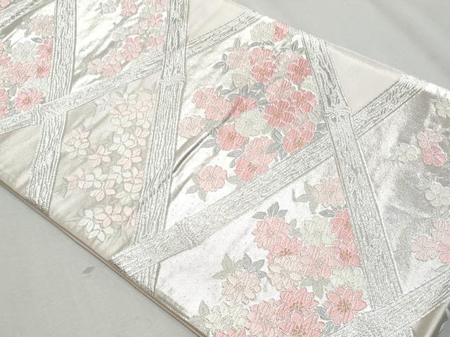 平和屋着物◎六通柄袋帯 唐織 草花文 金銀糸 正絹 逸品 CAAZ4777fb
