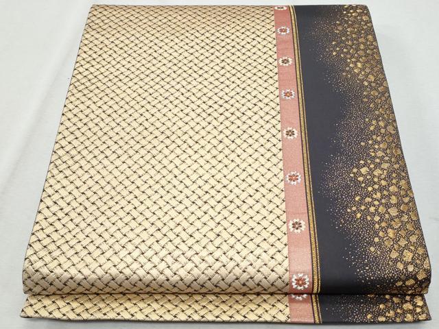 平和屋着物◎六通柄袋帯 唐織 花間道 網目 金銀糸 正絹 逸品 CAAZ4885fb