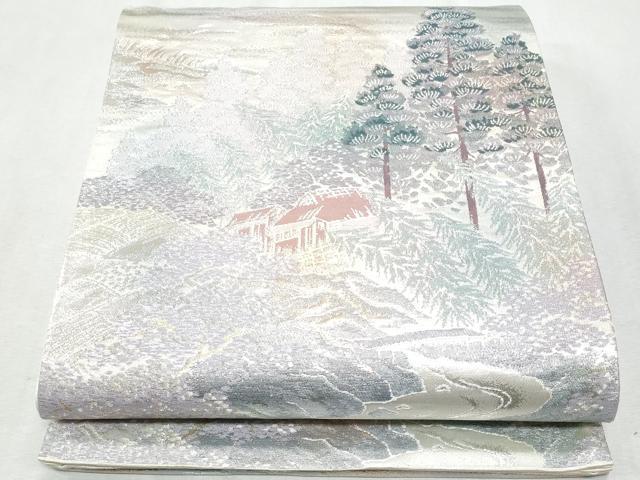 平和屋着物◎六通柄袋帯 風景草木文 金銀糸 正絹 逸品 CAAZ4909fb