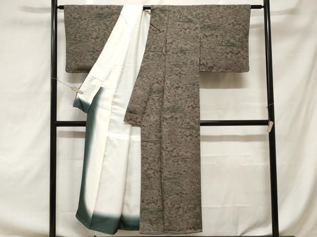 平和屋着物■上質な小紋 型染め 風景文 鬼しぼ縮緬 正絹 逸品 CAAZ5358ev