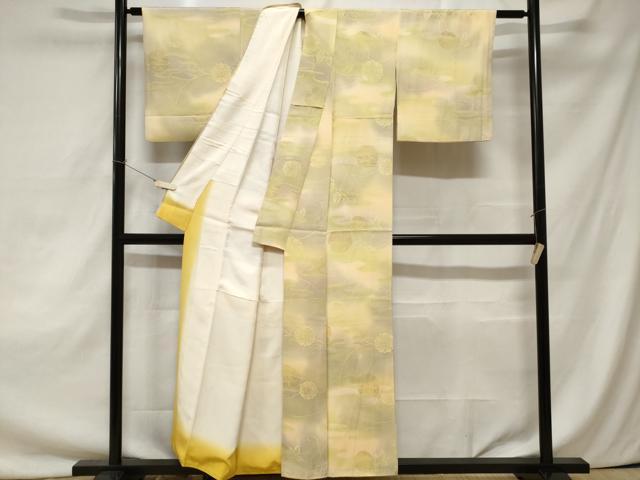 平和屋着物■上質な小紋 枝花文 暈し染め 正絹 逸品 CAAZ5394ev
