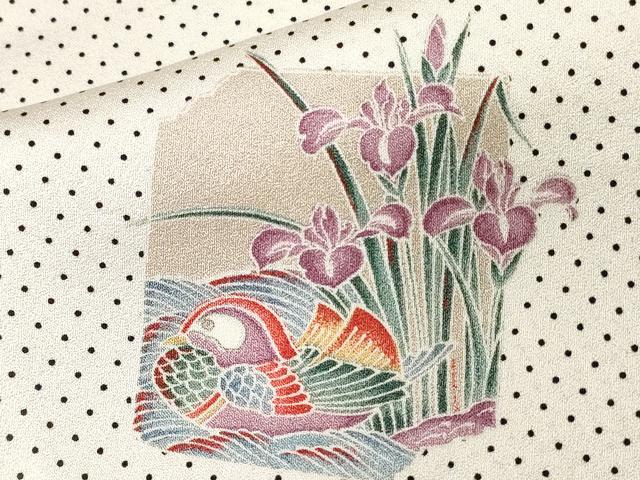 平和屋着物■上質な小紋 色紙重ね花車舞蝶文 正絹 逸品 CAAZ5404ev