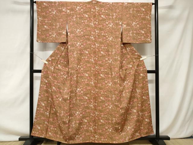 平和屋着物■上質な小紋 立波楓花文 正絹 逸品 CAAZ5428ev