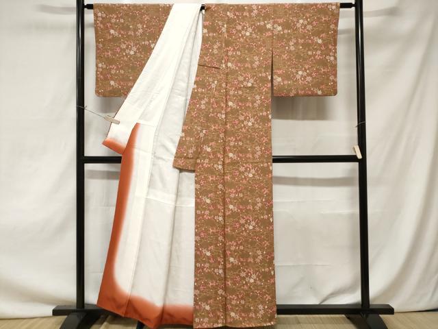 平和屋着物■上質な小紋 立波楓花文 正絹 逸品 CAAZ5428ev