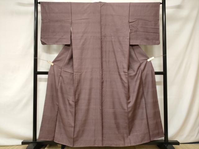 平和屋着物■上質な紬 横段文 正絹 逸品 CAAZ5458ev