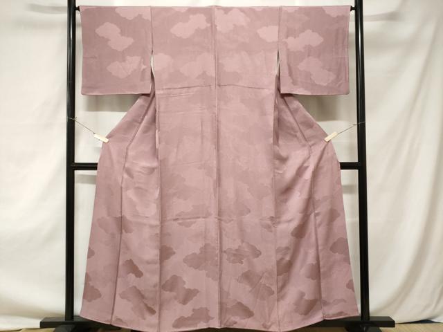 平和屋着物■上質な色無地 雲取り地紋 浅紫色 正絹 逸品 CAAZ5789ev