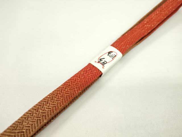 平和屋着物●和装小物 帯締め・帯揚げセット 舞桜文 金彩 逸品 未使用 CAAZ6049ju