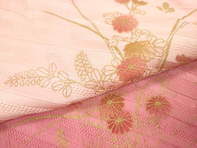 平和屋着物●和装小物 帯締め・帯揚げセット 草花文 暈し染め 金彩 奈良組 逸品 未使用 CAAZ6072ju
