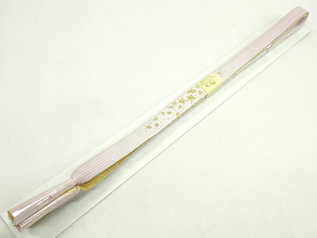 平和屋着物●和装小物 帯締め・帯揚げセット 扇草花文 暈し染め 金彩 高麗組 逸品 未使用 CAAZ6075ju