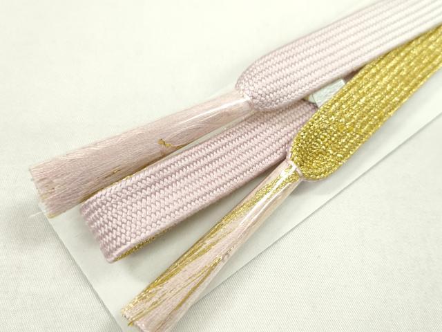 平和屋着物●和装小物 帯締め・帯揚げセット 扇草花文 暈し染め 金彩 高麗組 逸品 未使用 CAAZ6075ju