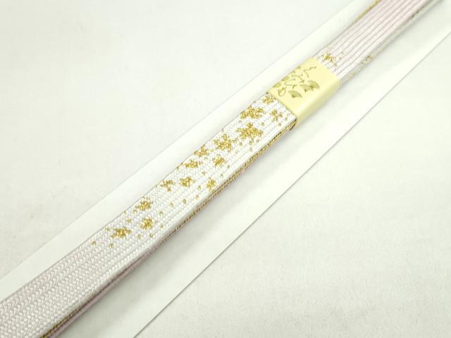 平和屋着物●和装小物 帯締め・帯揚げセット 扇草花文 暈し染め 金彩 高麗組 逸品 未使用 CAAZ6075ju
