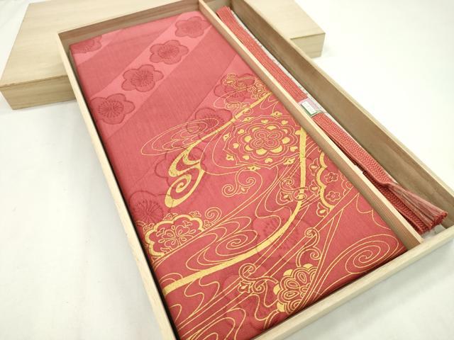 平和屋着物●和装小物 帯締め・帯揚げセット 流水花文 暈し染め 金彩 逸品 未使用 CAAZ6231ju