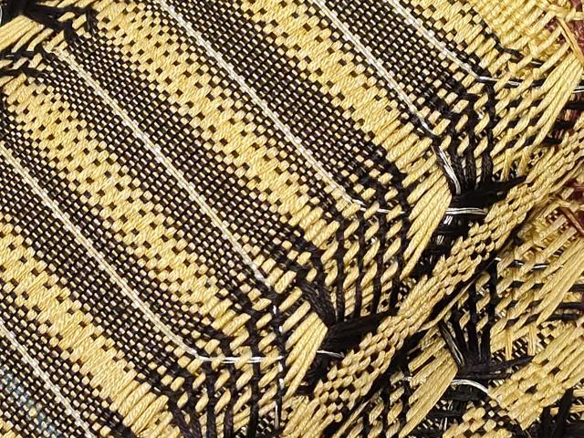 平和屋着物●八寸名古屋帯 捩り織 間道 銀糸 正絹 逸品 CAAZ6406dy