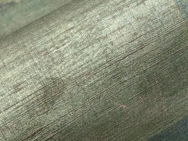平和屋着物●全通柄袋帯 紬地 霞文 引箔 正絹 逸品 未使用 CAAZ6428dy