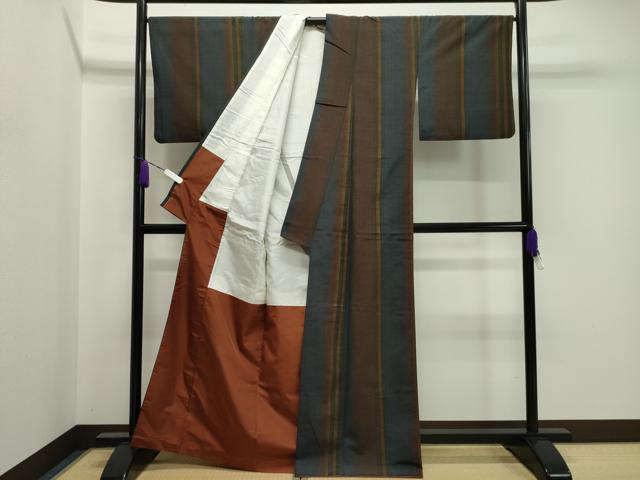 平和屋着物●上質な紬 縞 正絹 逸品 CAAZ6494dy