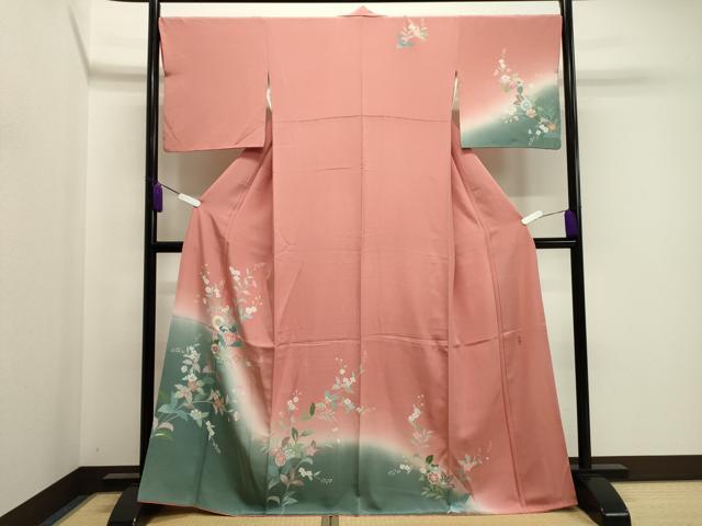 平和屋着物●訪問着 友禅 作家物 草花文 暈し染め 正絹 逸品 CAAZ6506dy