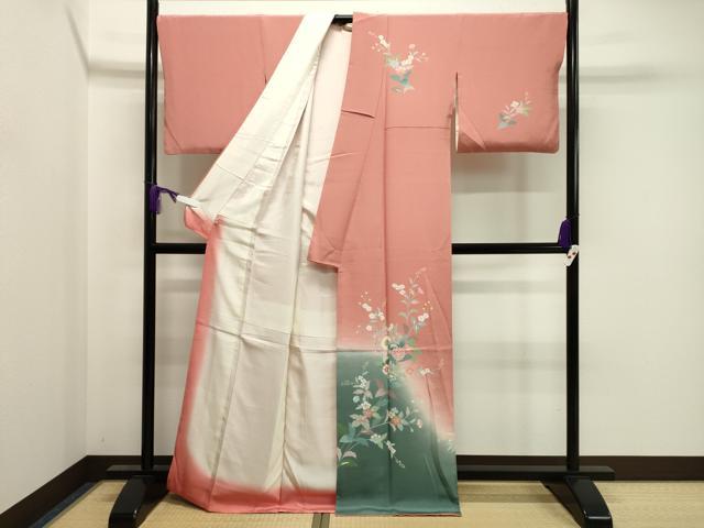 平和屋着物●訪問着 友禅 作家物 草花文 暈し染め 正絹 逸品 CAAZ6506dy