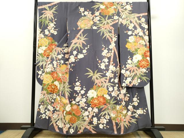 平和屋着物●豪華振袖 駒刺繍 草花丸文 金彩 正絹 逸品 CAAZ6923ze