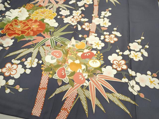 平和屋着物●豪華振袖 駒刺繍 草花丸文 金彩 正絹 逸品 CAAZ6923ze