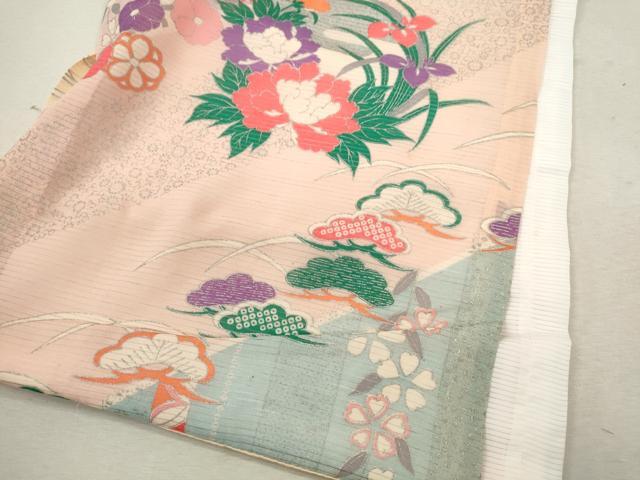 平和屋着物*夏物 お宮参り 女の子 祝着 産着 初着 のしめ 絽 糸車鳳凰草花文 銀彩 逸品 CAAZ6973ze