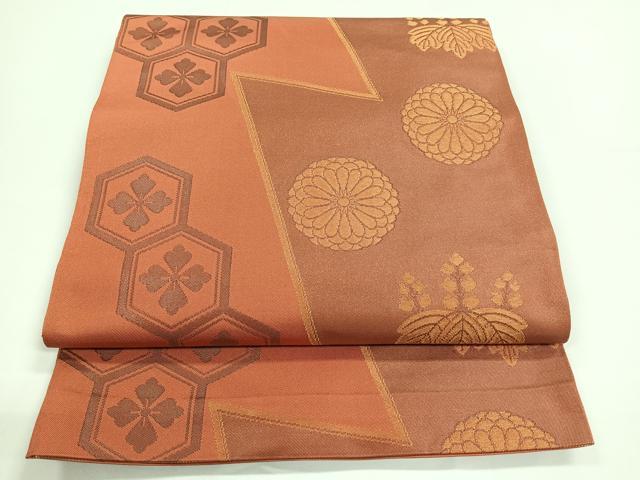 平和屋着物◎織物一筋名門 織悦 全通柄 本袋帯 吉祥花文 金糸 正絹 逸品 CAAZ7330nb