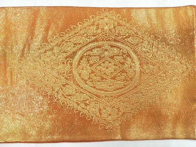平和屋着物◎九寸名古屋帯 飾花文 金糸 引箔 正絹 逸品 CAAZ7401nb