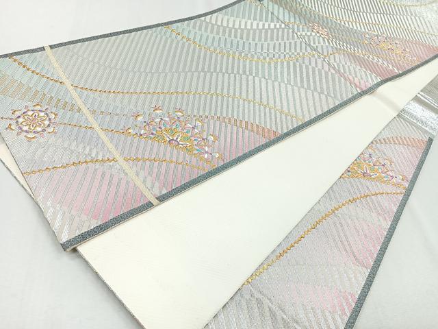 平和屋着物◎六通柄袋帯 正倉院花文 金銀糸 正絹 逸品 CAAZ7558nb