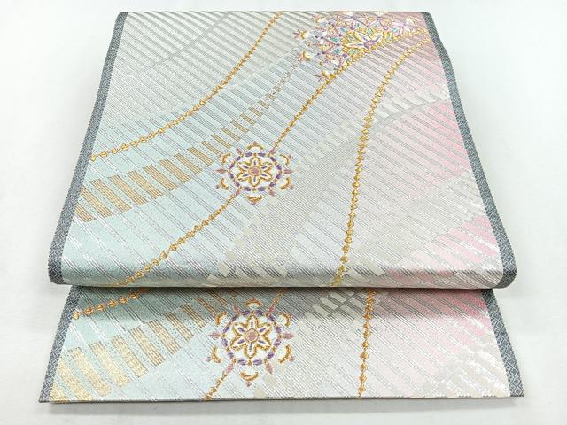平和屋着物◎六通柄袋帯 正倉院花文 金銀糸 正絹 逸品 CAAZ7558nb