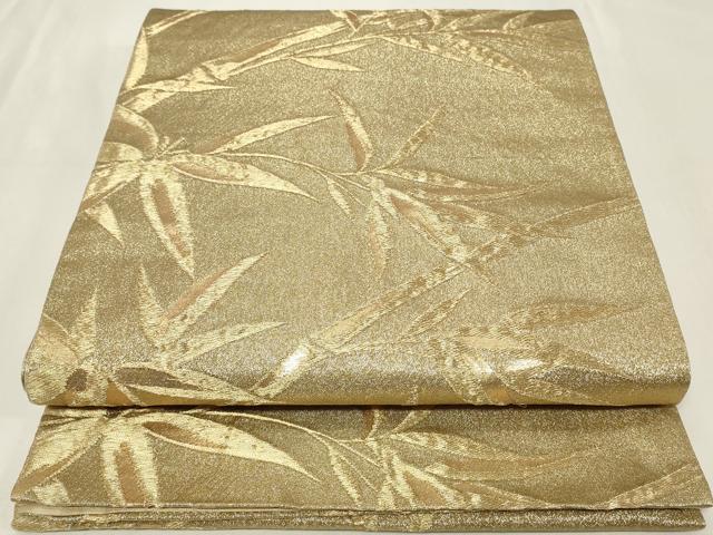 平和屋着物◎六通柄袋帯 笹竹文 金糸 正絹 逸品 CAAZ7671in