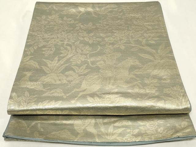 平和屋着物◎六通柄袋帯 狩猟文 金糸 正絹 逸品 CAAZ7701in