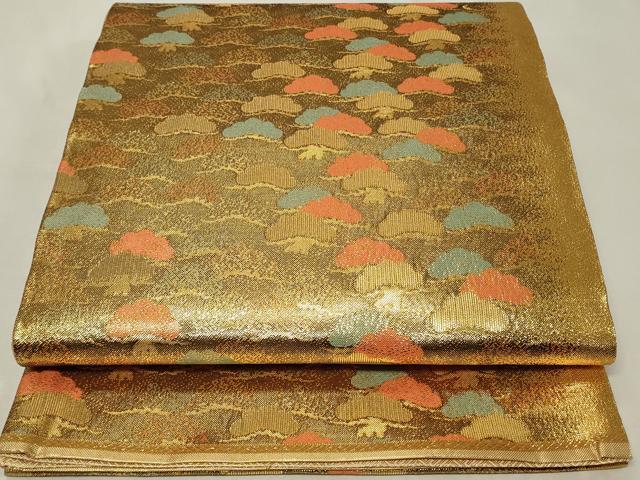 平和屋着物◎工芸佐賀錦 六通柄袋帯 松づくし 金糸 正絹 逸品 CAAZ7763in
